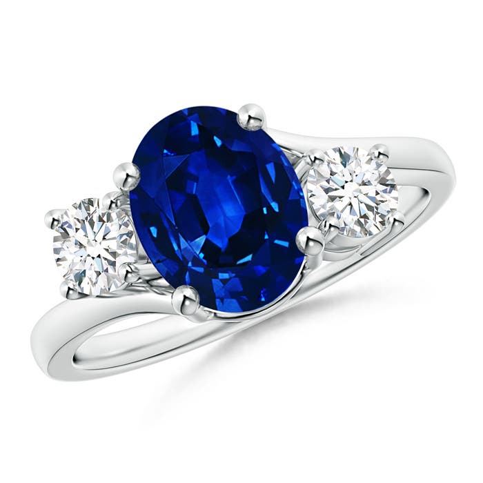 AAAA - Blue Sapphire / 2.46 CT / 14 KT White Gold