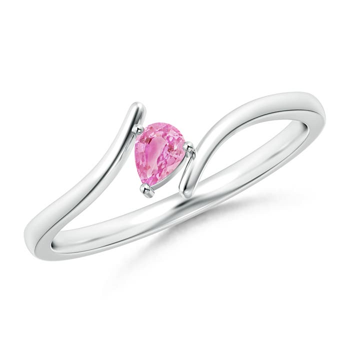 A - Pink Sapphire / 0.17 CT / 14 KT White Gold