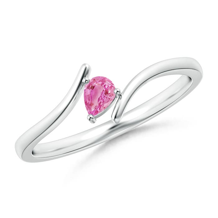 AA - Pink Sapphire / 0.17 CT / 14 KT White Gold