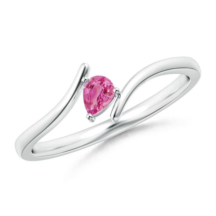 AAA - Pink Sapphire / 0.17 CT / 14 KT White Gold