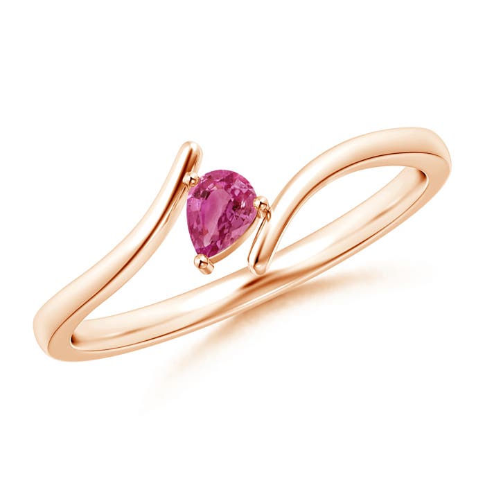 AAAA - Pink Sapphire / 0.17 CT / 14 KT Rose Gold