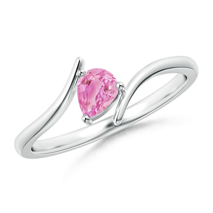 A - Pink Sapphire / 0.35 CT / 14 KT White Gold