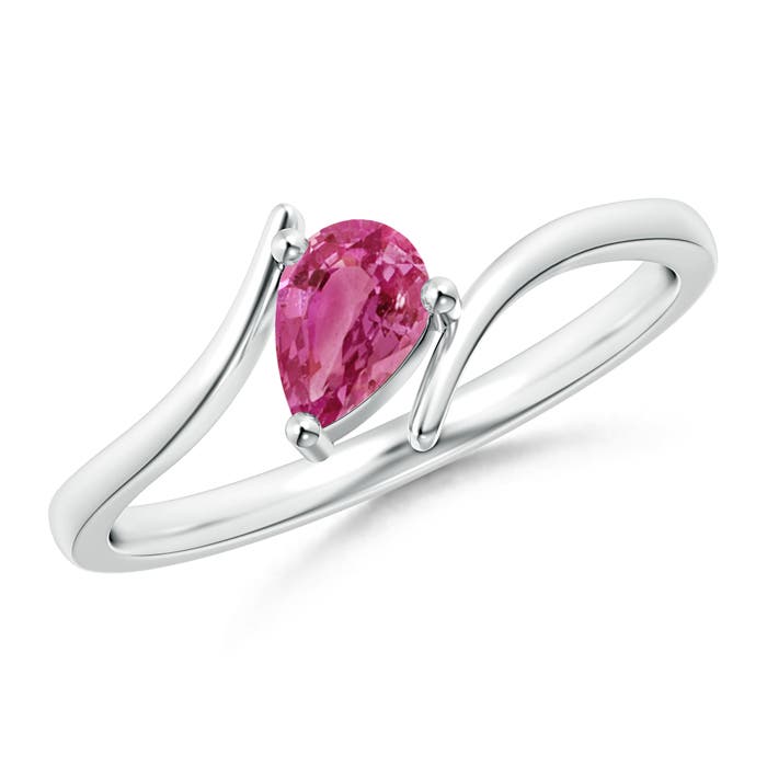 AAAA - Pink Sapphire / 0.45 CT / 14 KT White Gold