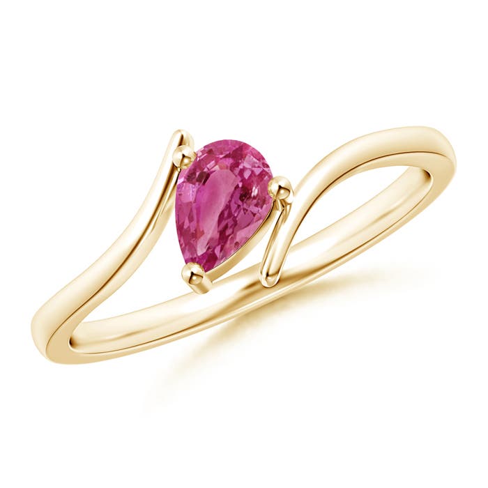 AAAA - Pink Sapphire / 0.45 CT / 14 KT Yellow Gold