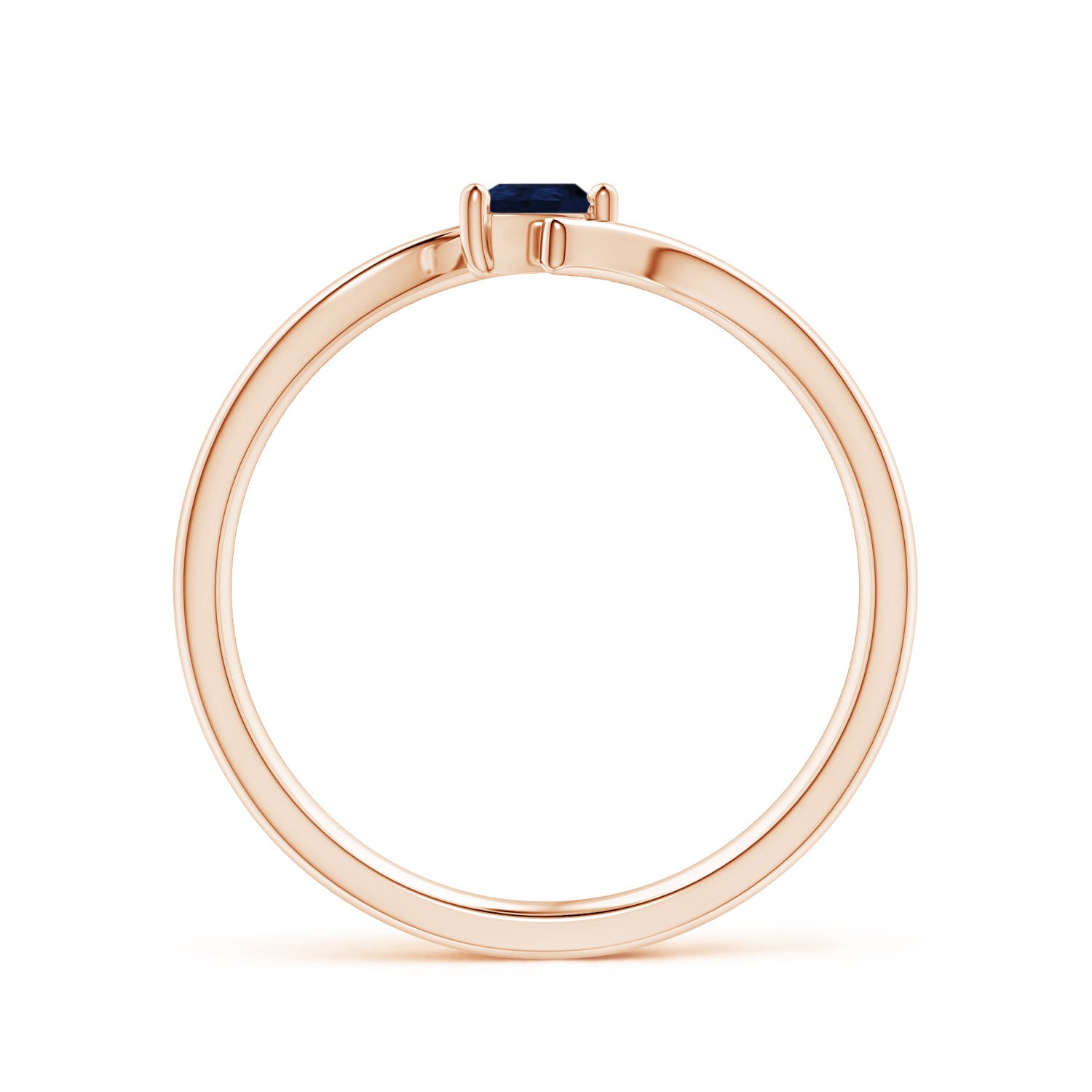 A - Blue Sapphire / 0.17 CT / 14 KT Rose Gold