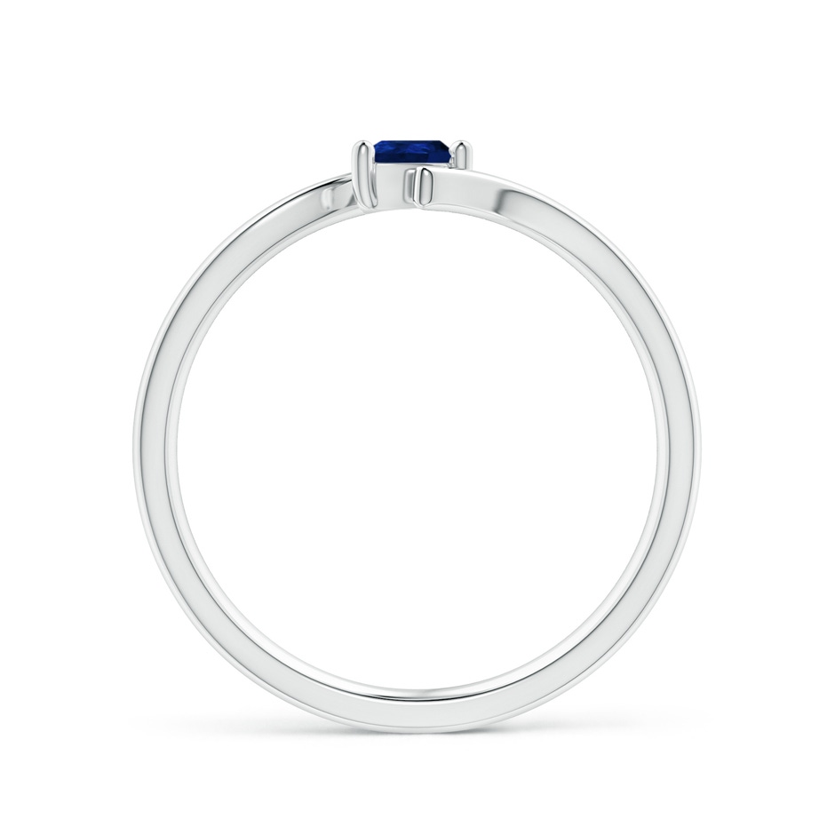 4x3mm AA Bypass Pear-Shaped Blue Sapphire Ring in S999 Silver side-1