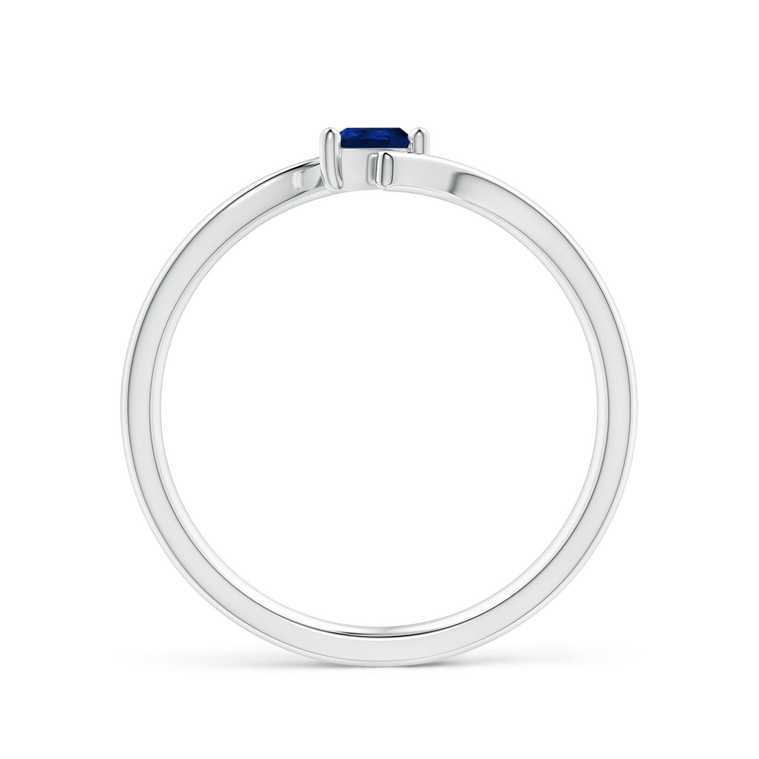 AA - Blue Sapphire / 0.17 CT / 14 KT White Gold