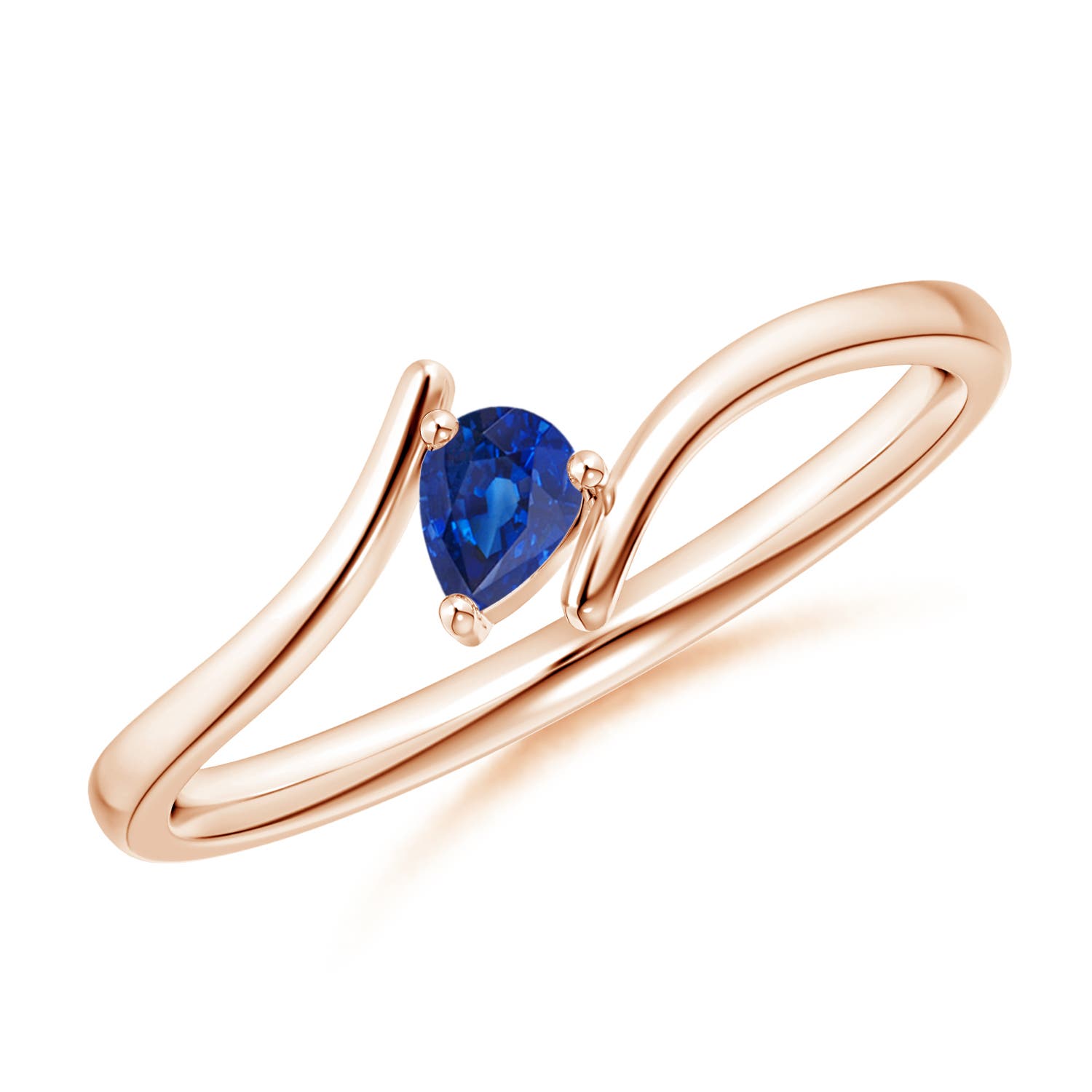 AAA - Blue Sapphire / 0.17 CT / 14 KT Rose Gold