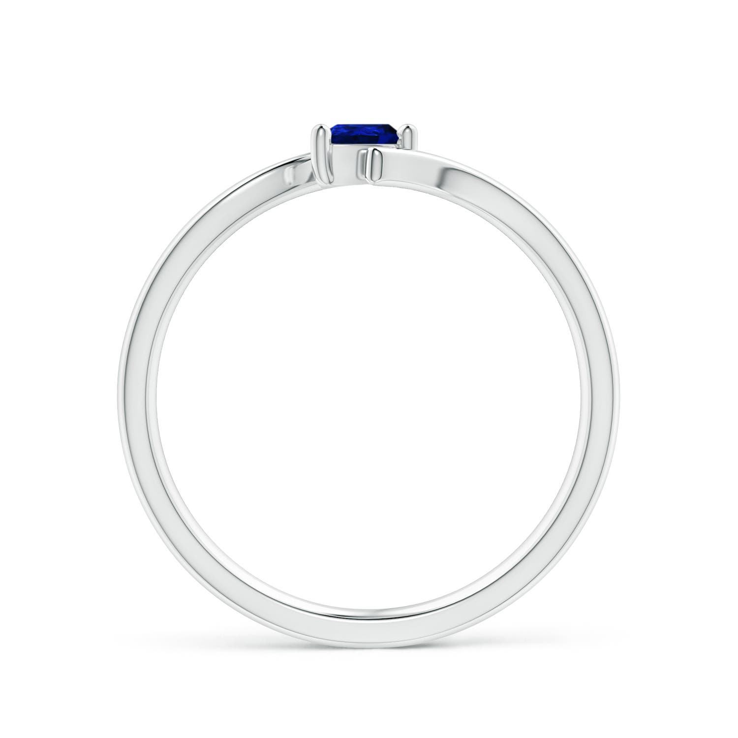 4x3mm AAAA Bypass Pear-Shaped Blue Sapphire Ring in P950 Platinum