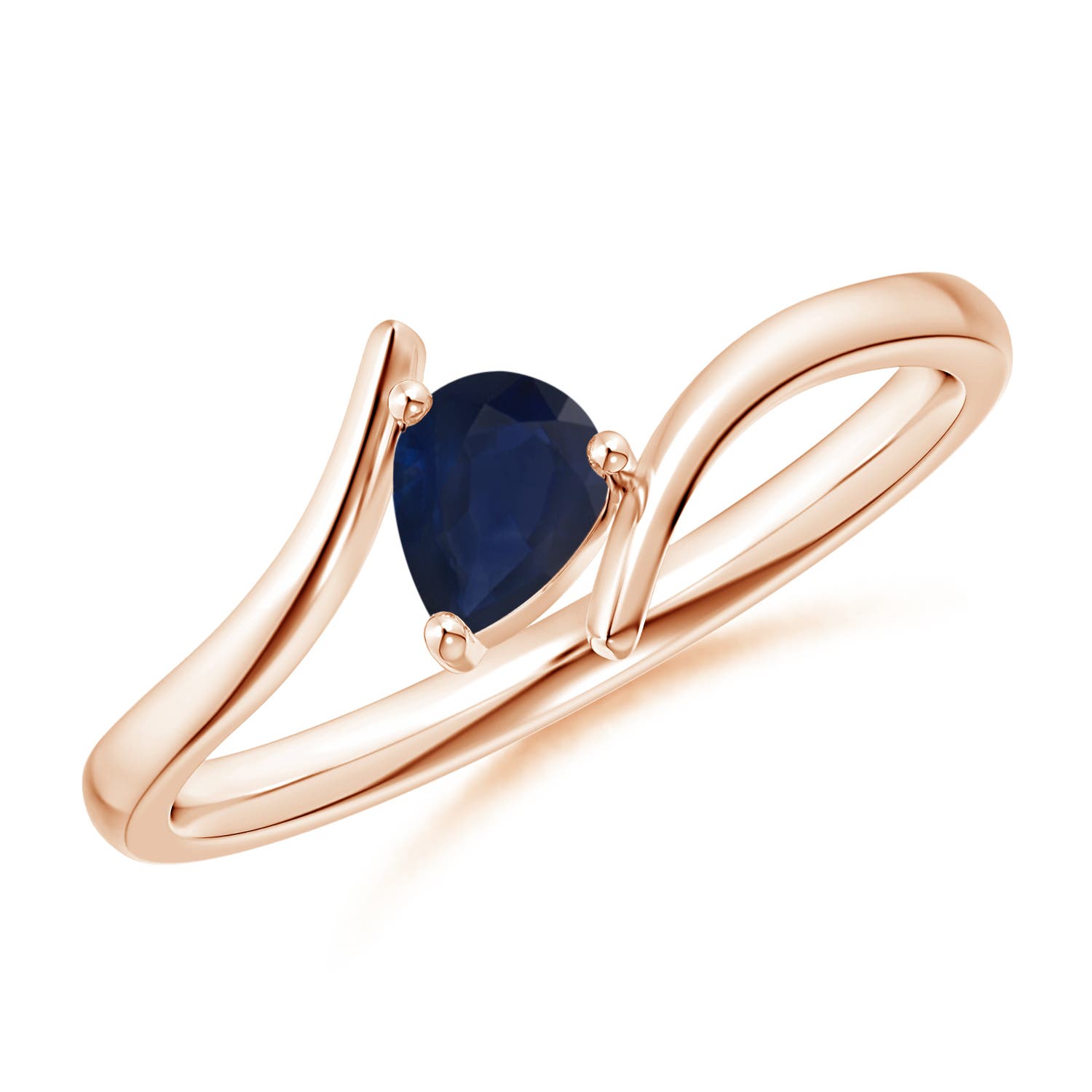 A - Blue Sapphire / 0.3 CT / 14 KT Rose Gold