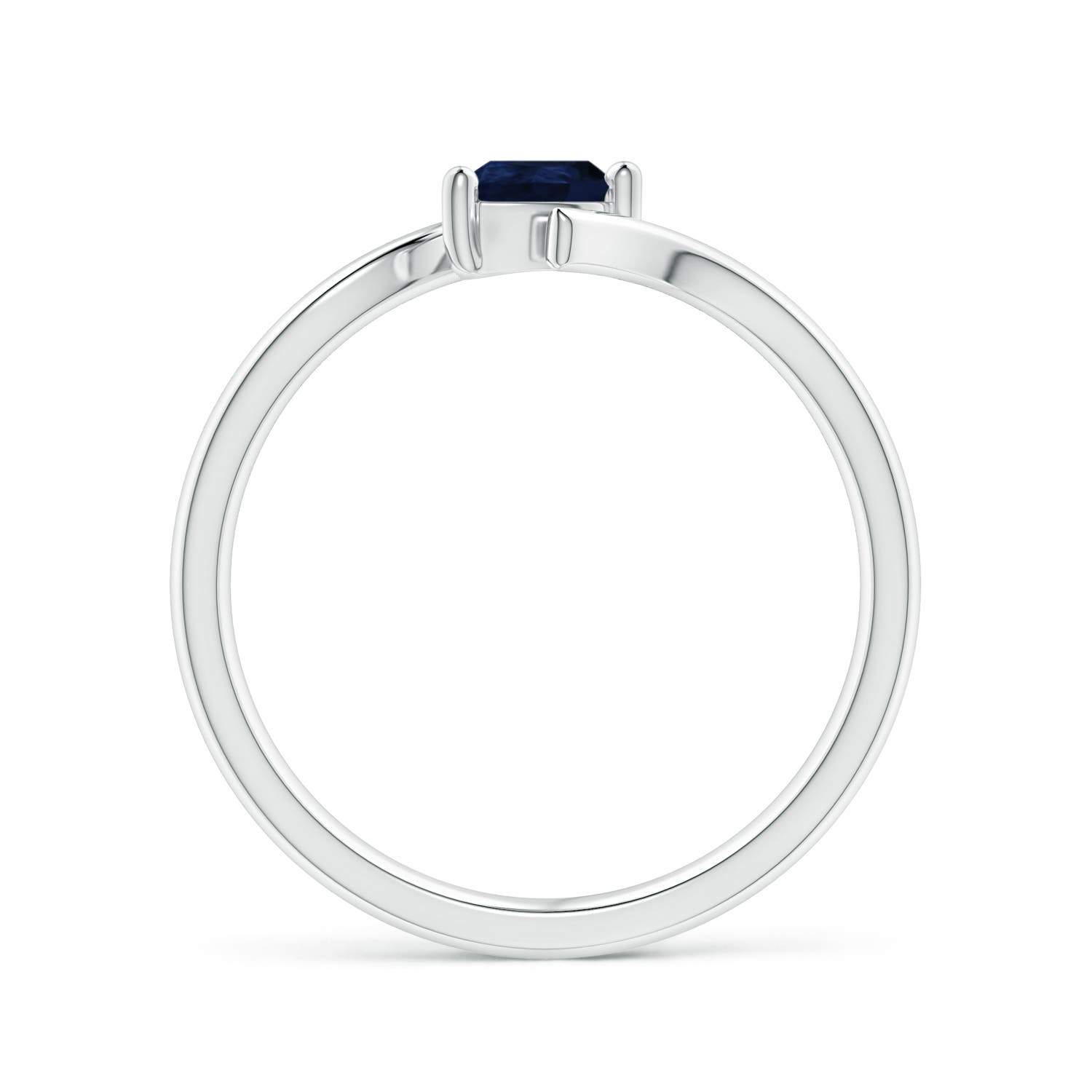 A - Blue Sapphire / 0.3 CT / 14 KT White Gold