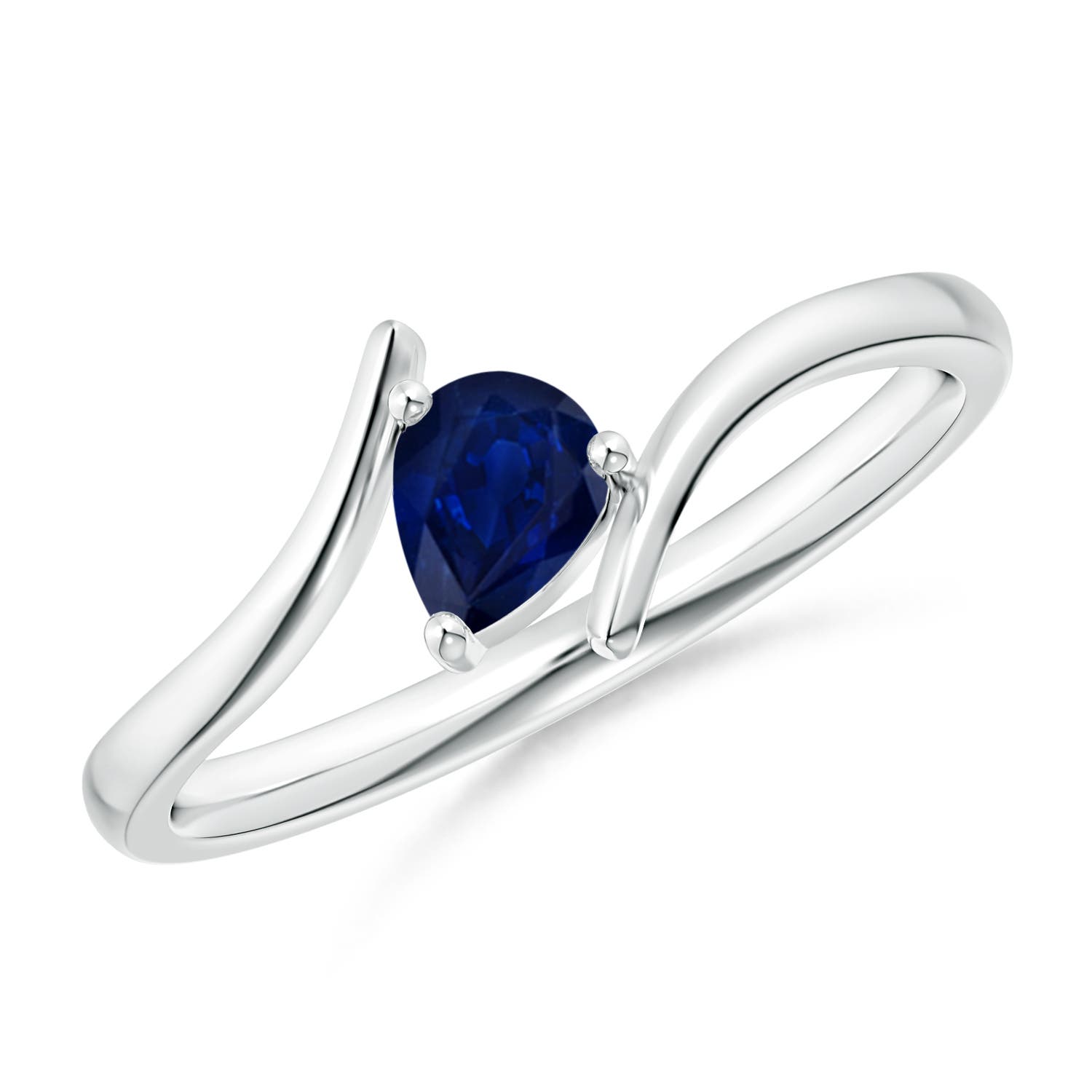 AA - Blue Sapphire / 0.3 CT / 14 KT White Gold