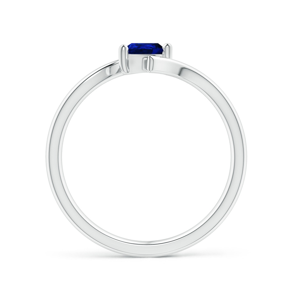 5x4mm AAAA Bypass Pear-Shaped Blue Sapphire Ring in P950 Platinum side-1
