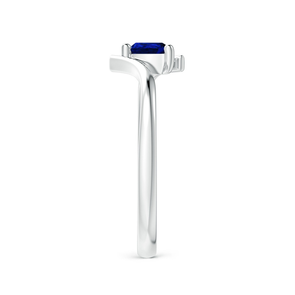 5x4mm AAAA Bypass Pear-Shaped Blue Sapphire Ring in P950 Platinum side-2