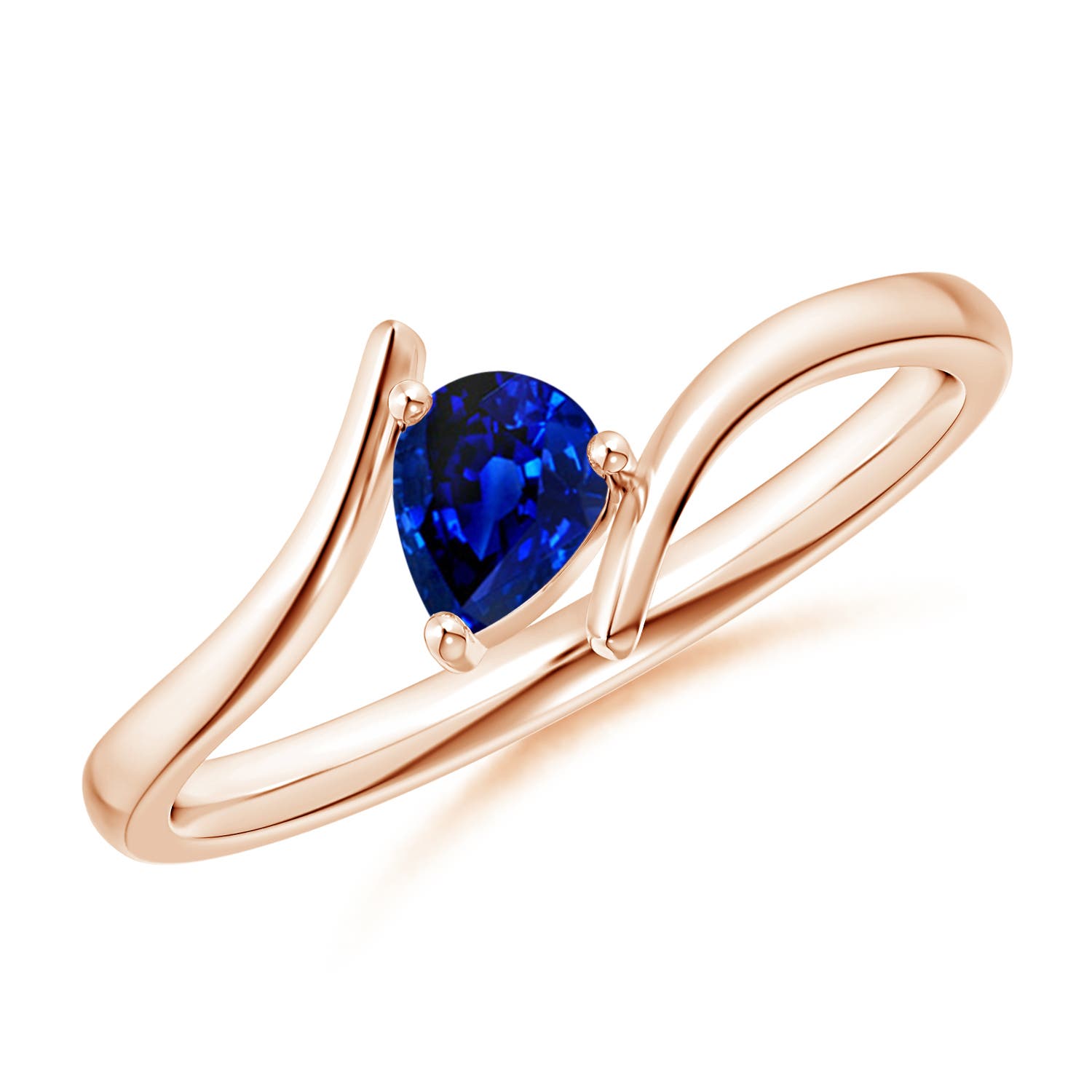 AAAA - Blue Sapphire / 0.3 CT / 14 KT Rose Gold