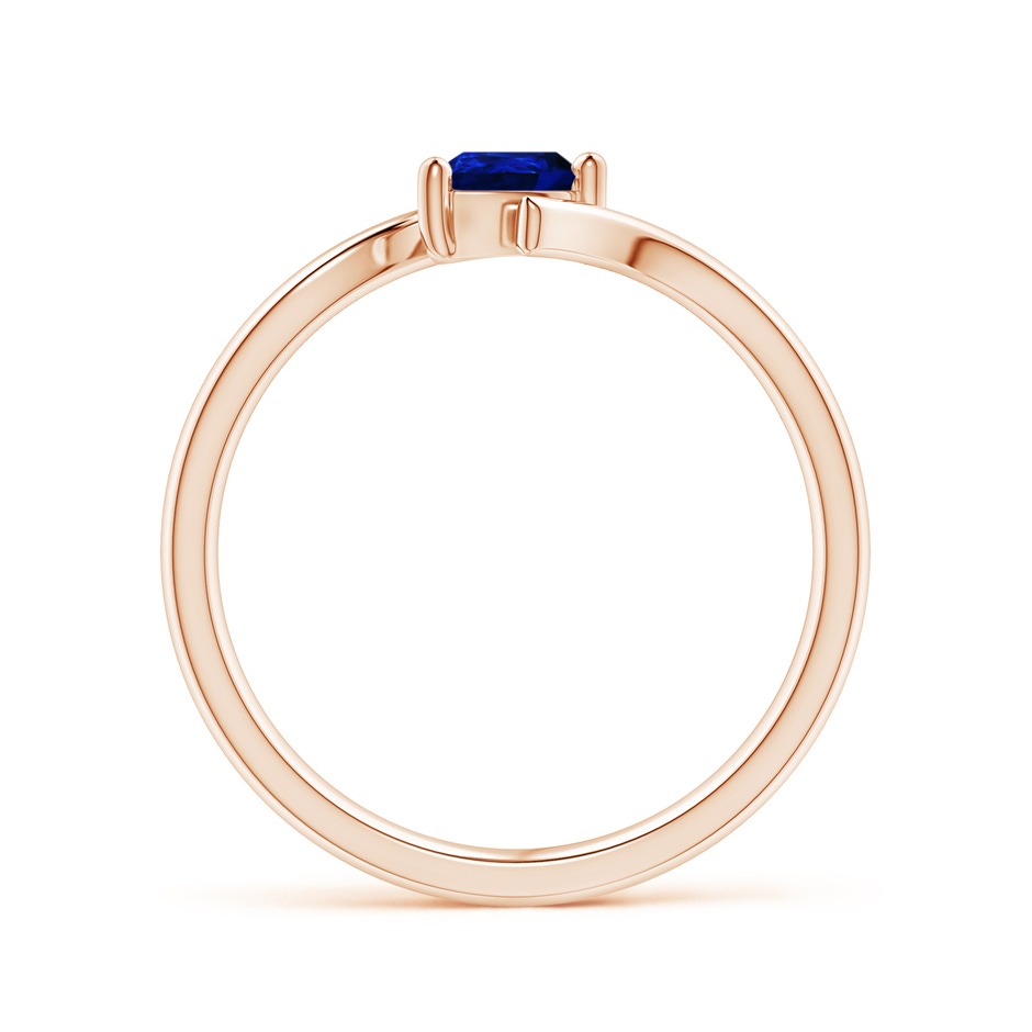 5x4mm AAAA Bypass Pear-Shaped Blue Sapphire Ring in Rose Gold side-1