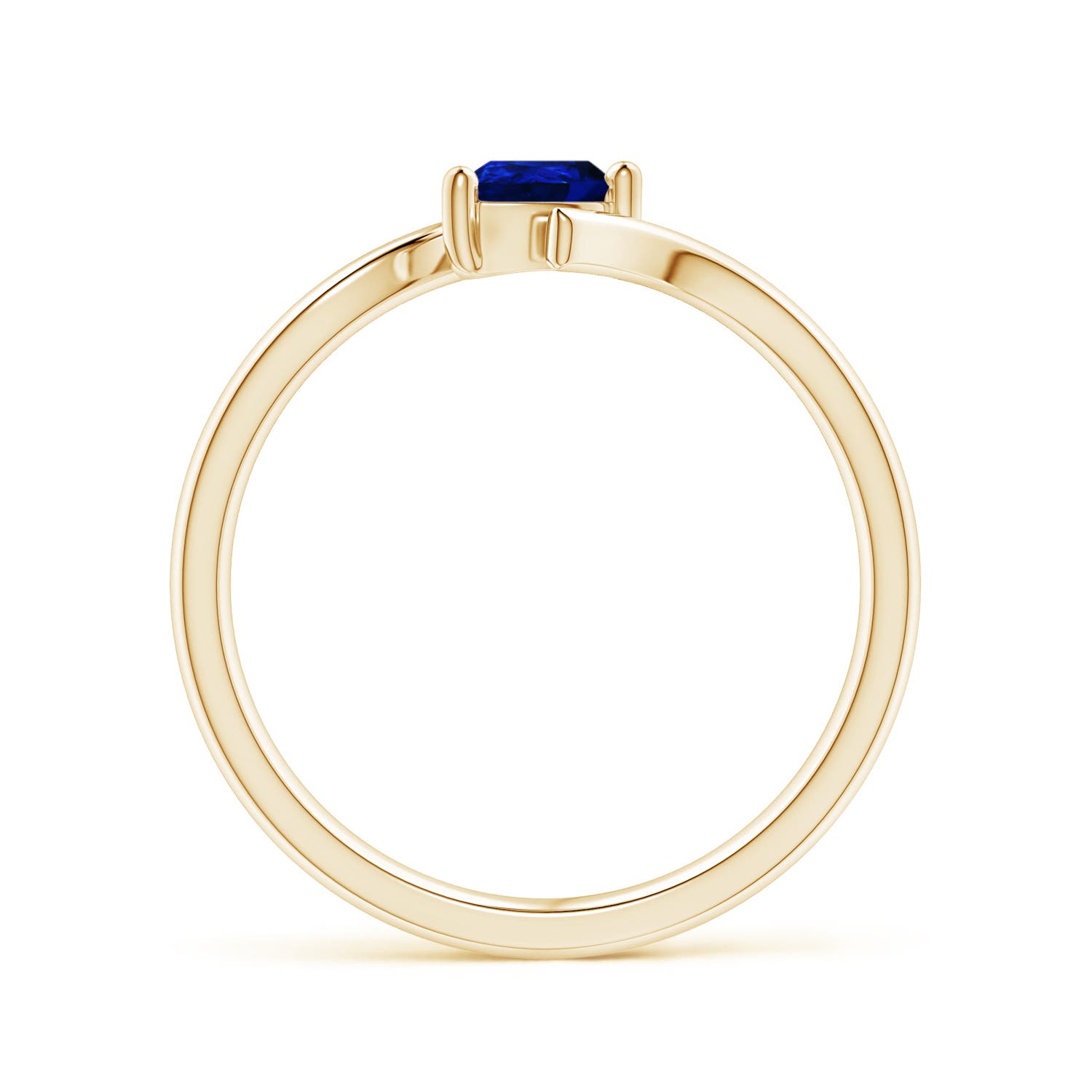 AAAA - Blue Sapphire / 0.3 CT / 14 KT Yellow Gold