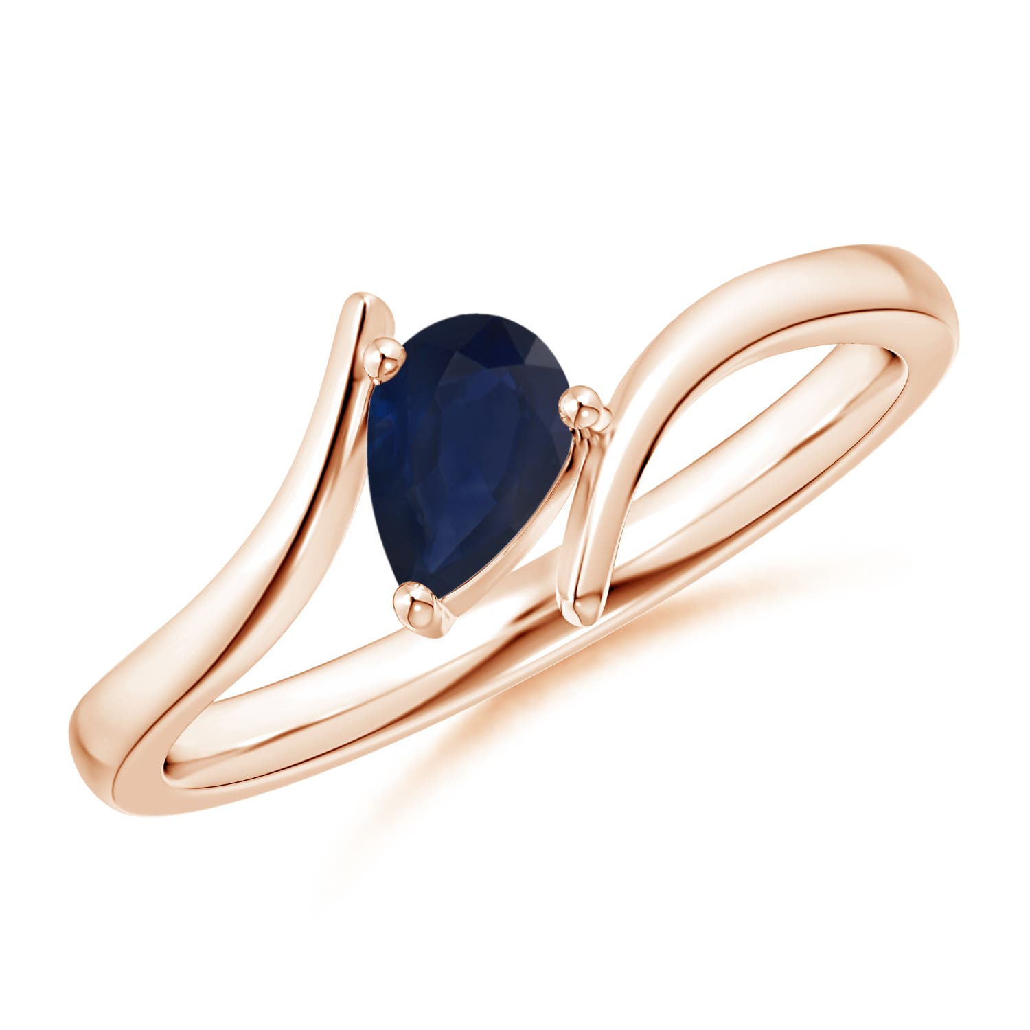 A - Blue Sapphire / 0.4 CT / 14 KT Rose Gold