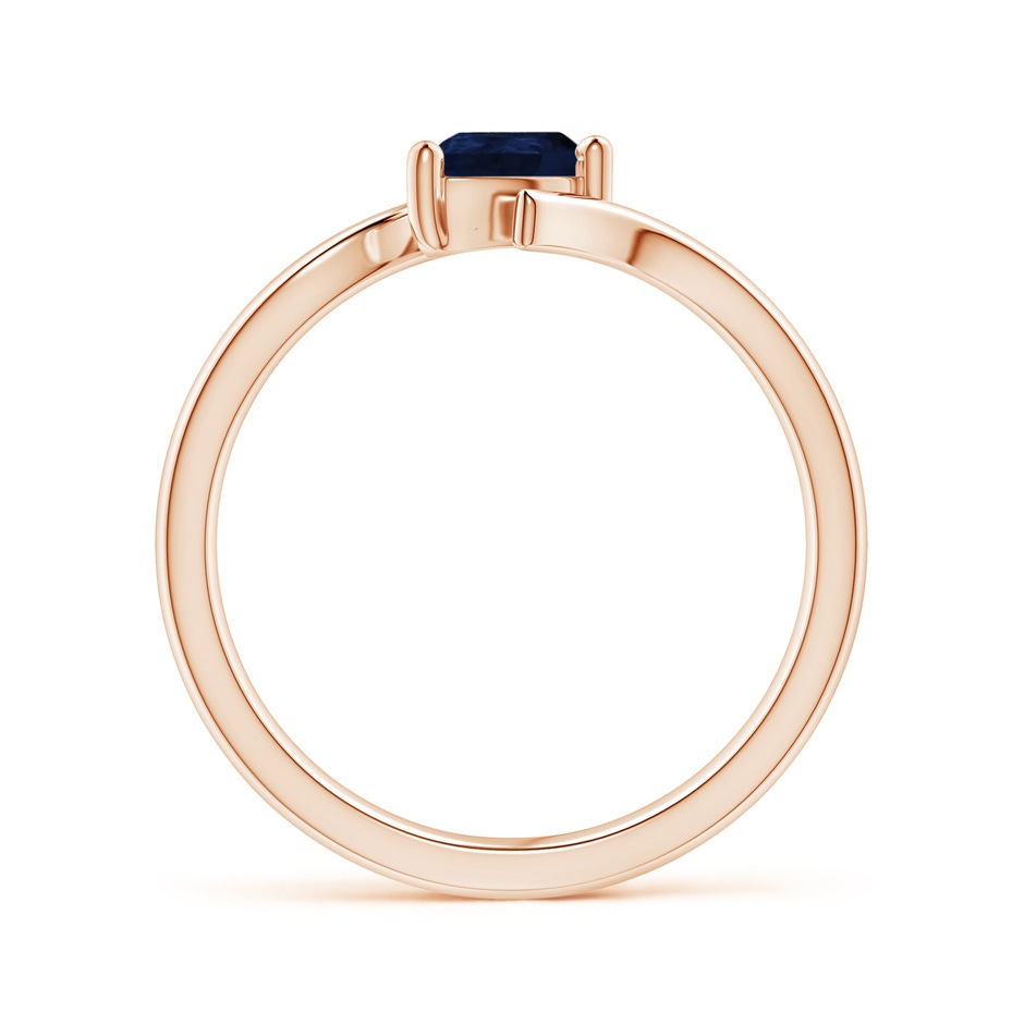 6x4mm A Bypass Pear-Shaped Blue Sapphire Ring in Rose Gold side-1