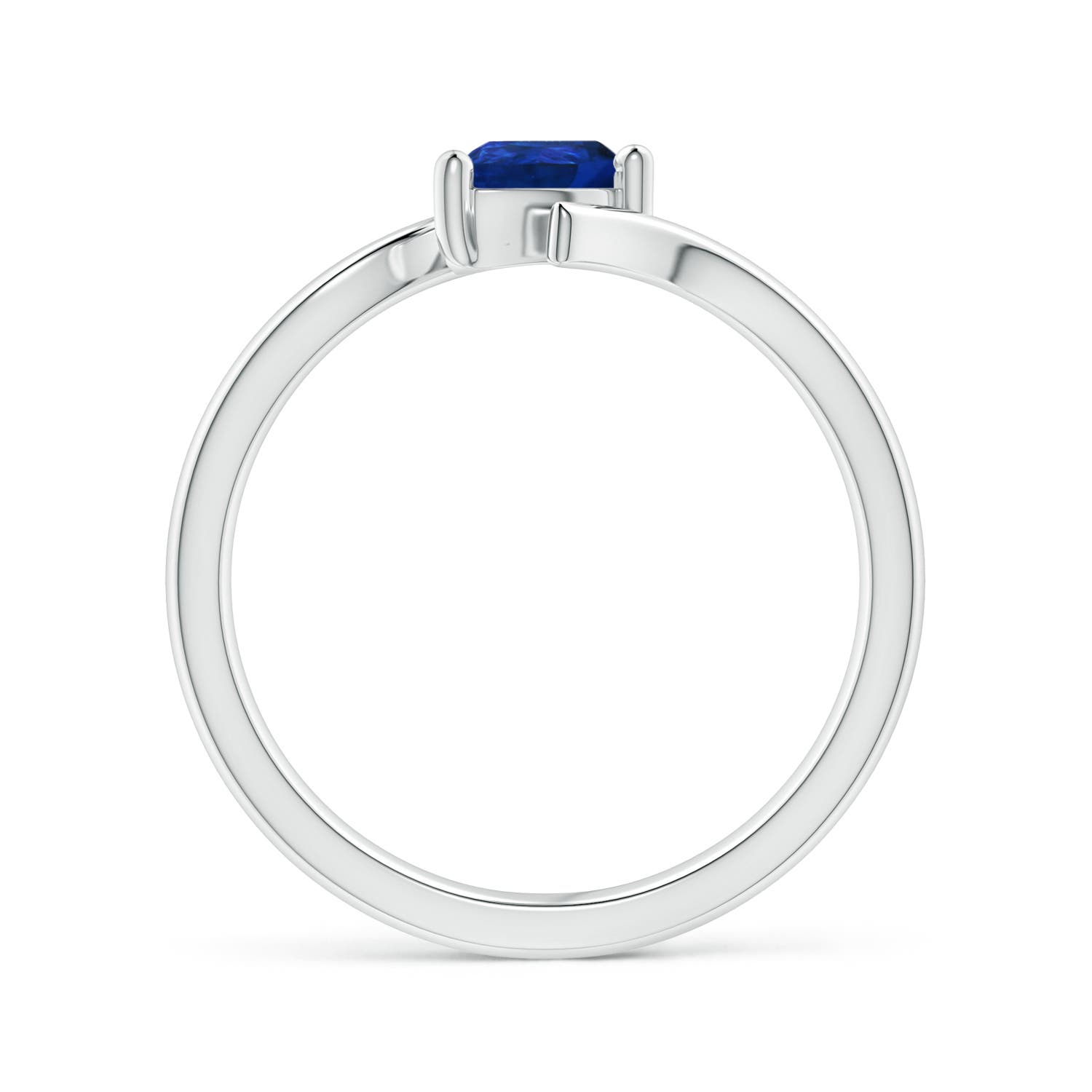 AAA - Blue Sapphire / 0.4 CT / 14 KT White Gold