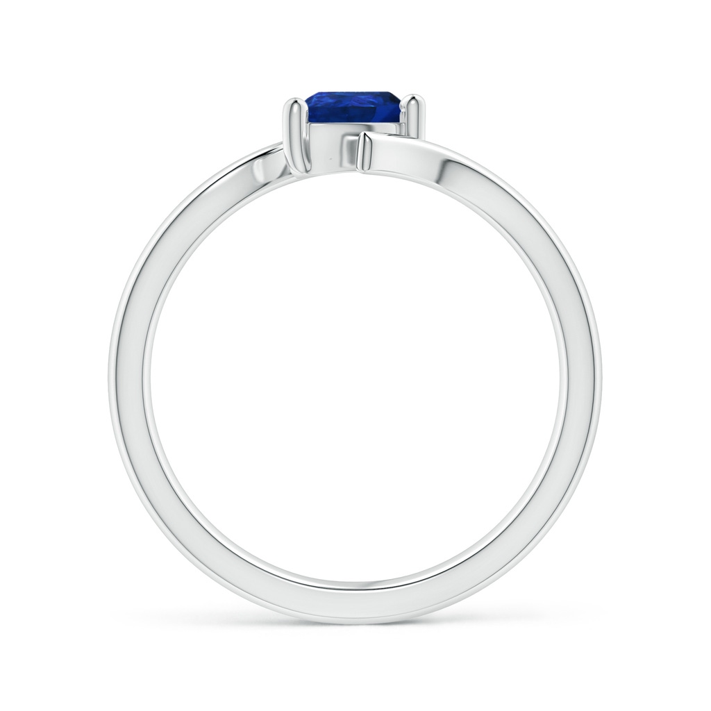 6x4mm AAA Bypass Pear-Shaped Blue Sapphire Ring in White Gold Side-1