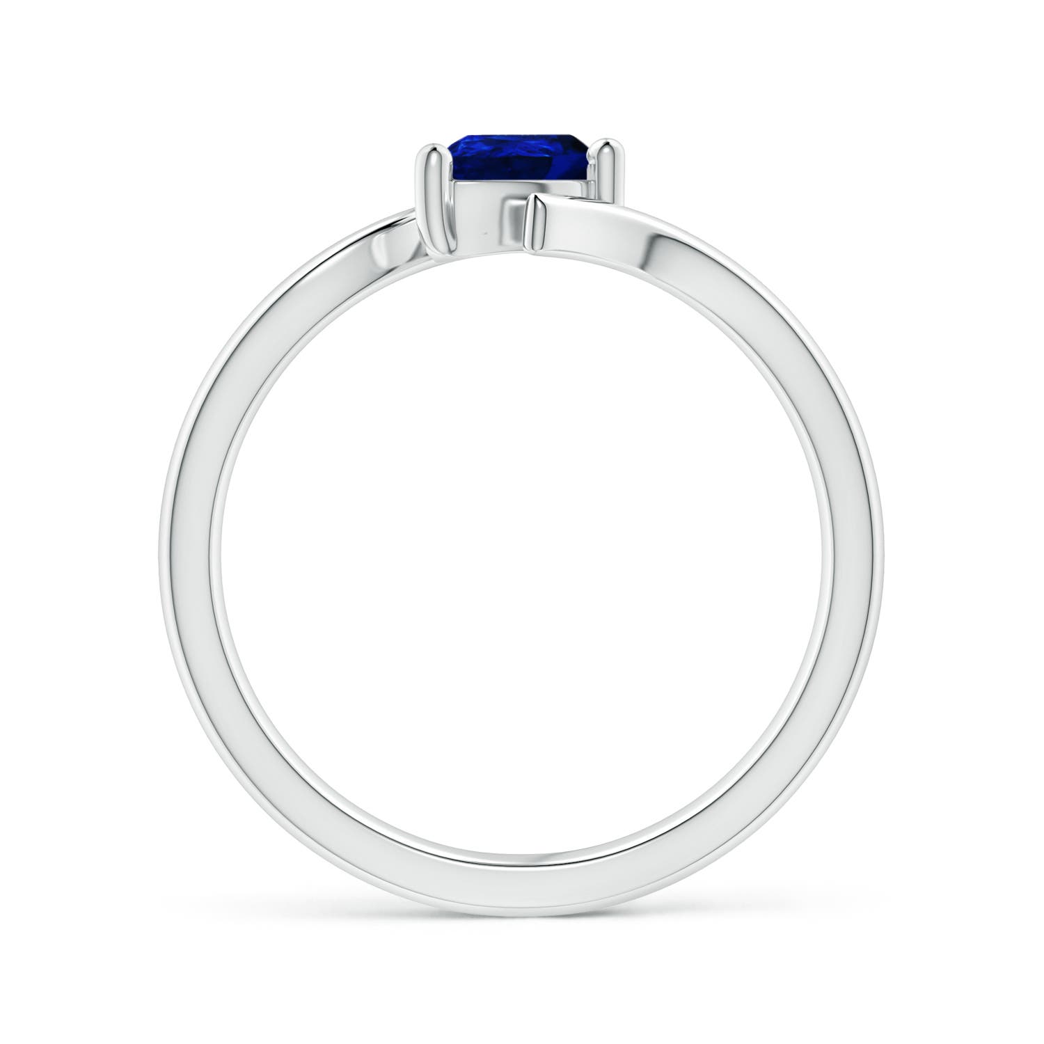 AAAA - Blue Sapphire / 0.4 CT / 14 KT White Gold