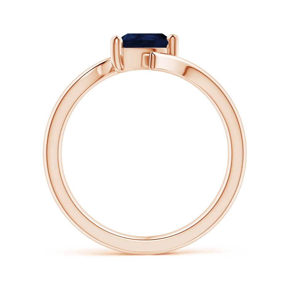 7x5mm A Bypass Pear-Shaped Blue Sapphire Ring in Rose Gold side-1