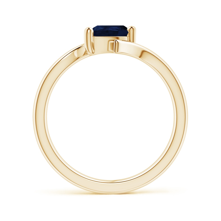 7x5mm A Bypass Pear-Shaped Blue Sapphire Ring in Yellow Gold side-1