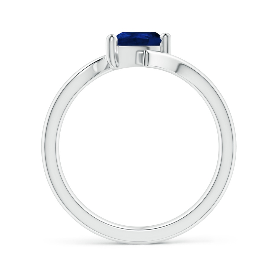 7x5mm AA Bypass Pear-Shaped Blue Sapphire Ring in White Gold side-1