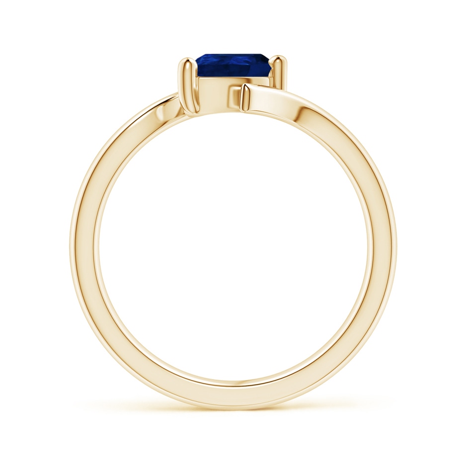 7x5mm AA Bypass Pear-Shaped Blue Sapphire Ring in Yellow Gold side-1