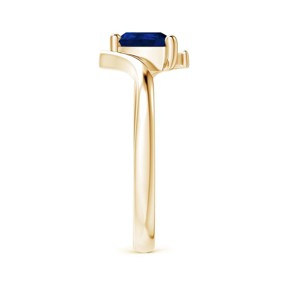 7x5mm AA Bypass Pear-Shaped Blue Sapphire Ring in Yellow Gold side-2