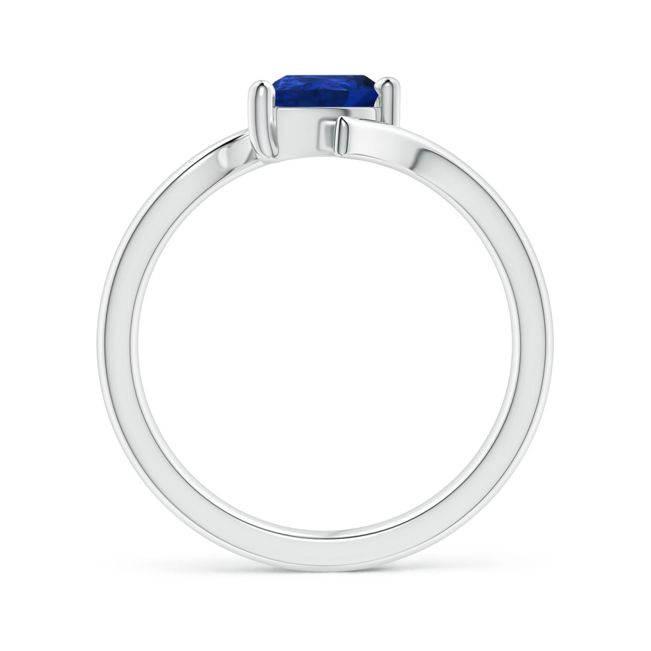 7x5mm AAA Bypass Pear-Shaped Blue Sapphire Ring in White Gold side-1