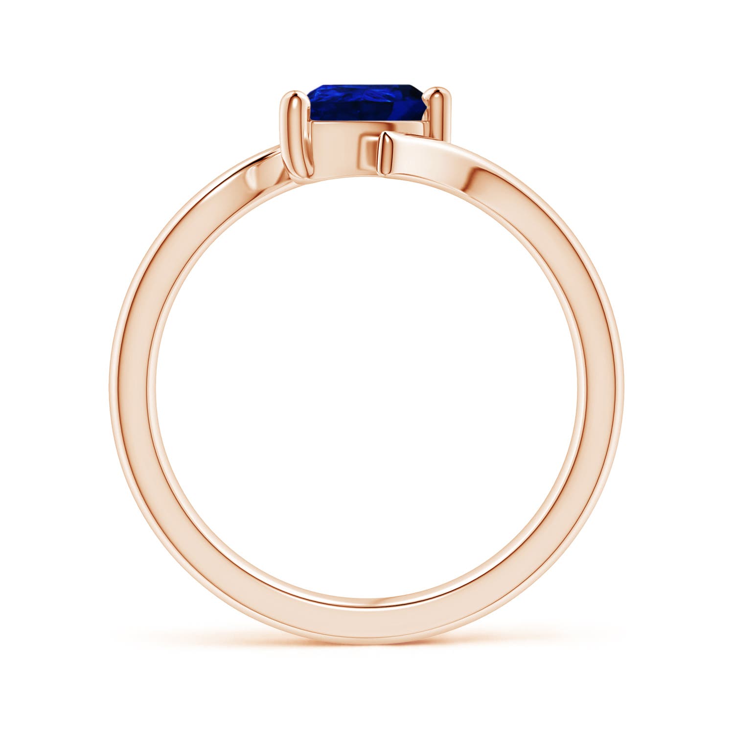 AAAA - Blue Sapphire / 0.75 CT / 14 KT Rose Gold