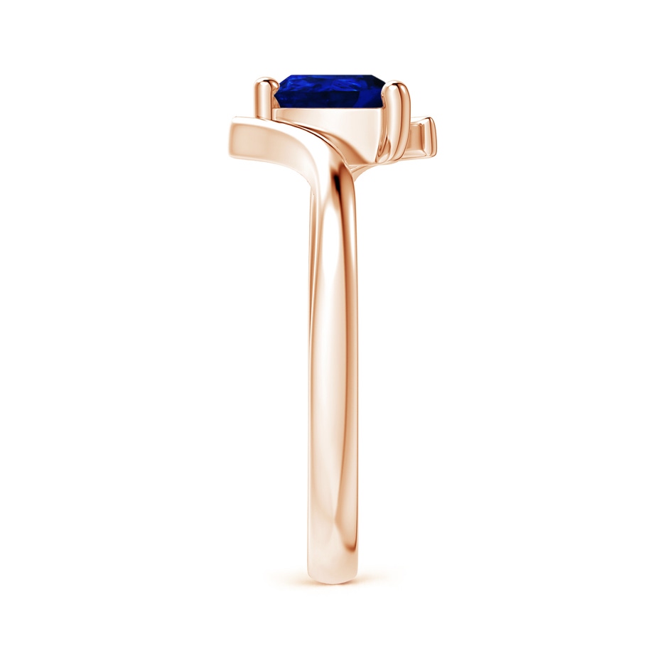 7x5mm AAAA Bypass Pear-Shaped Blue Sapphire Ring in Rose Gold side-2