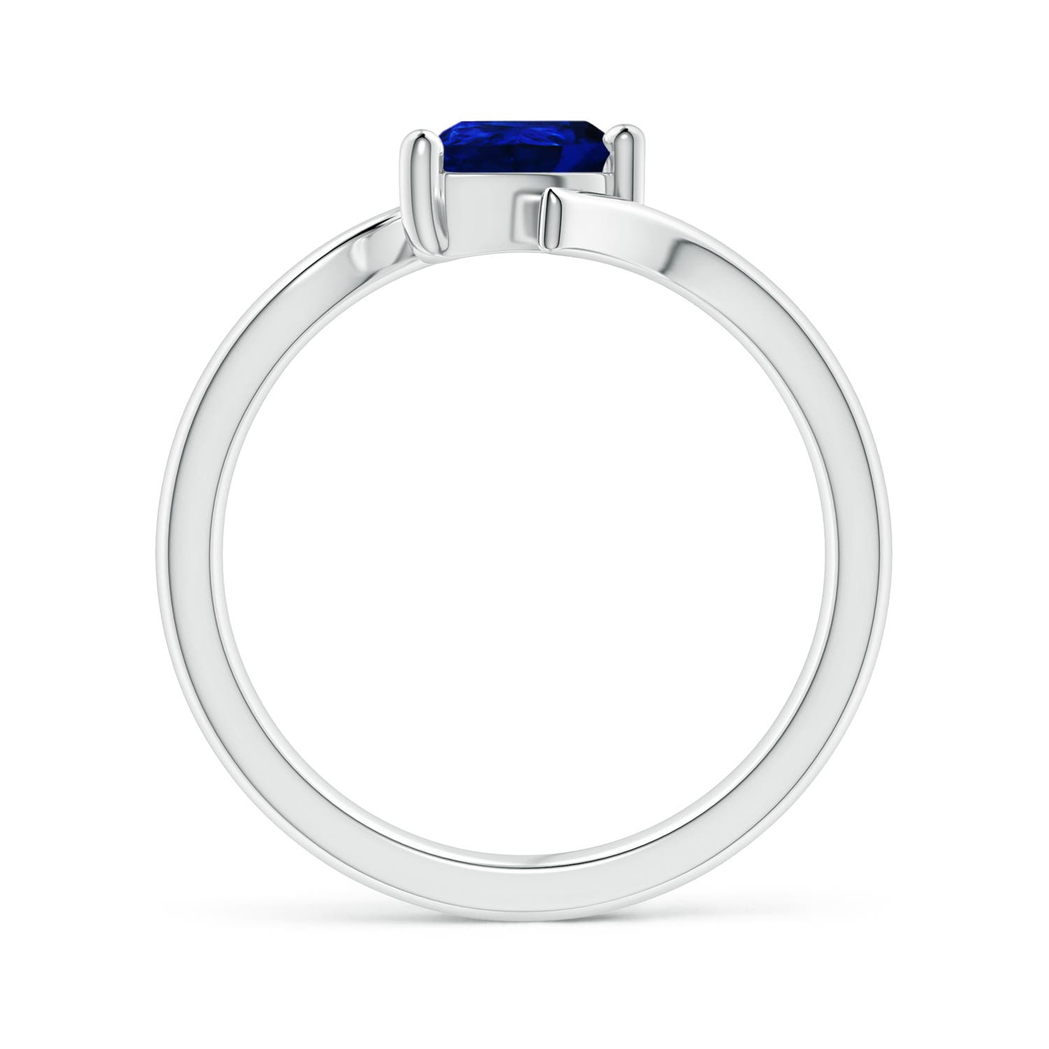 AAAA - Blue Sapphire / 0.75 CT / 14 KT White Gold