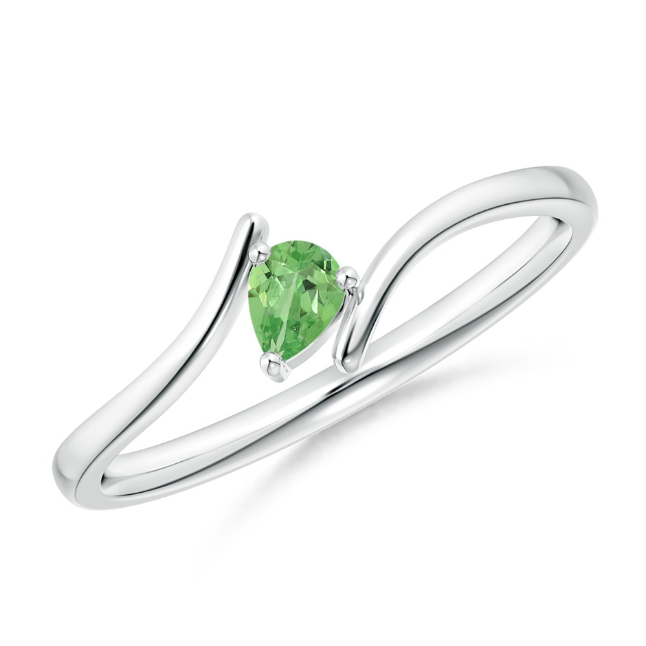 4x3mm A Bypass Pear-Shaped Tsavorite Ring in S999 Silver 