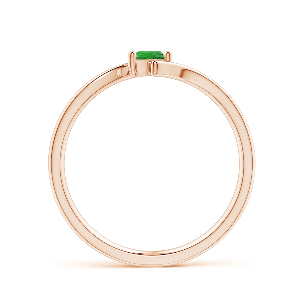 4x3mm AAAA Bypass Pear-Shaped Tsavorite Ring in Rose Gold - side 199
