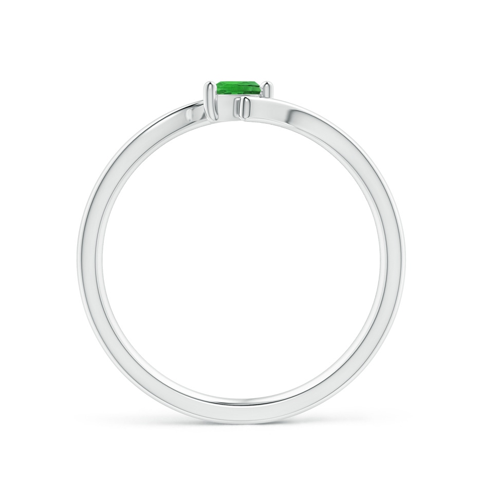 4x3mm AAAA Bypass Pear-Shaped Tsavorite Ring in S999 Silver side 199