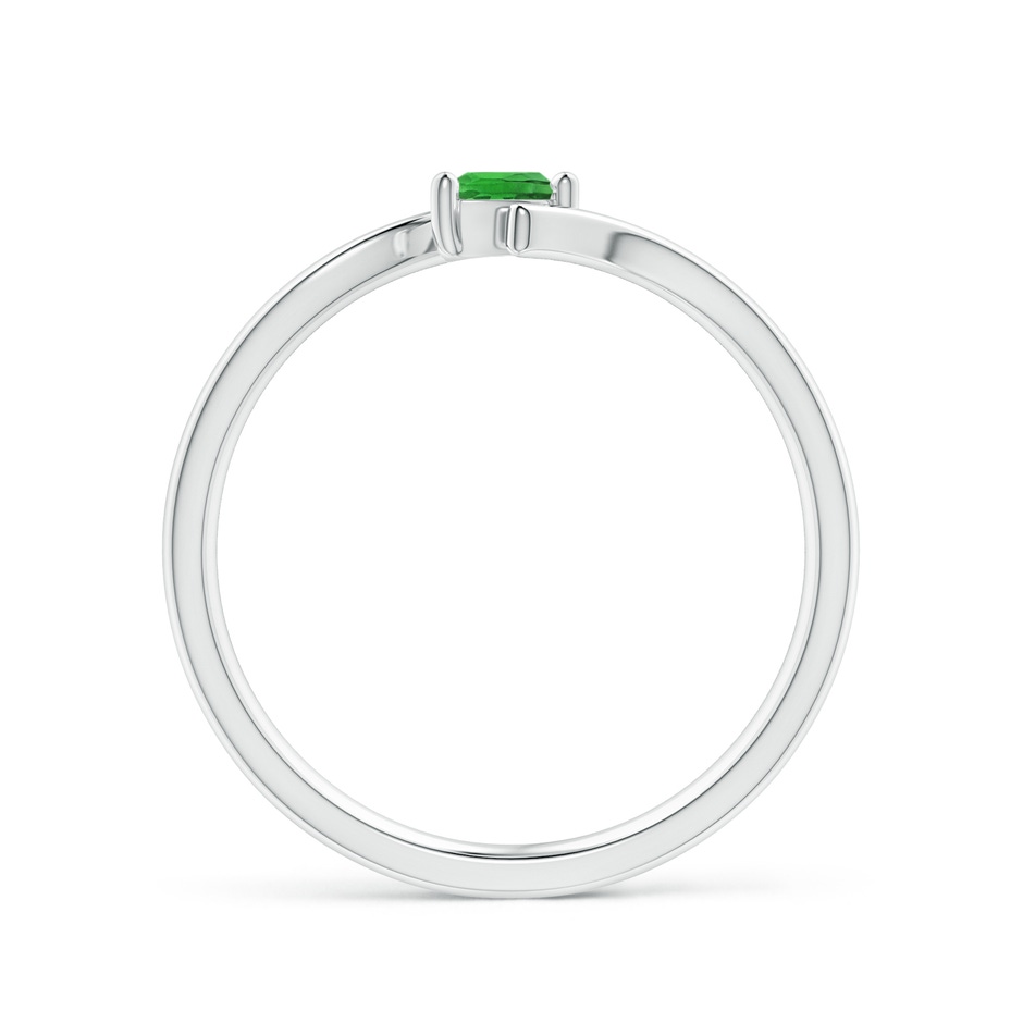 4x3mm AAAA Bypass Pear-Shaped Tsavorite Ring in White Gold side-1