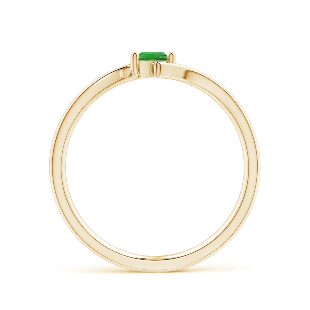 4x3mm AAAA Bypass Pear-Shaped Tsavorite Ring in Yellow Gold - side 199