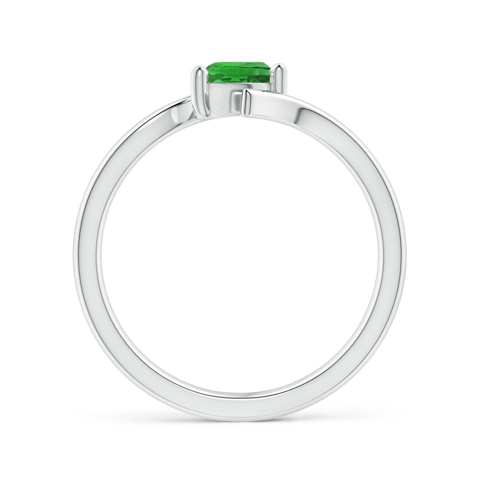 6x4mm AAAA Bypass Pear-Shaped Tsavorite Ring in White Gold side-1