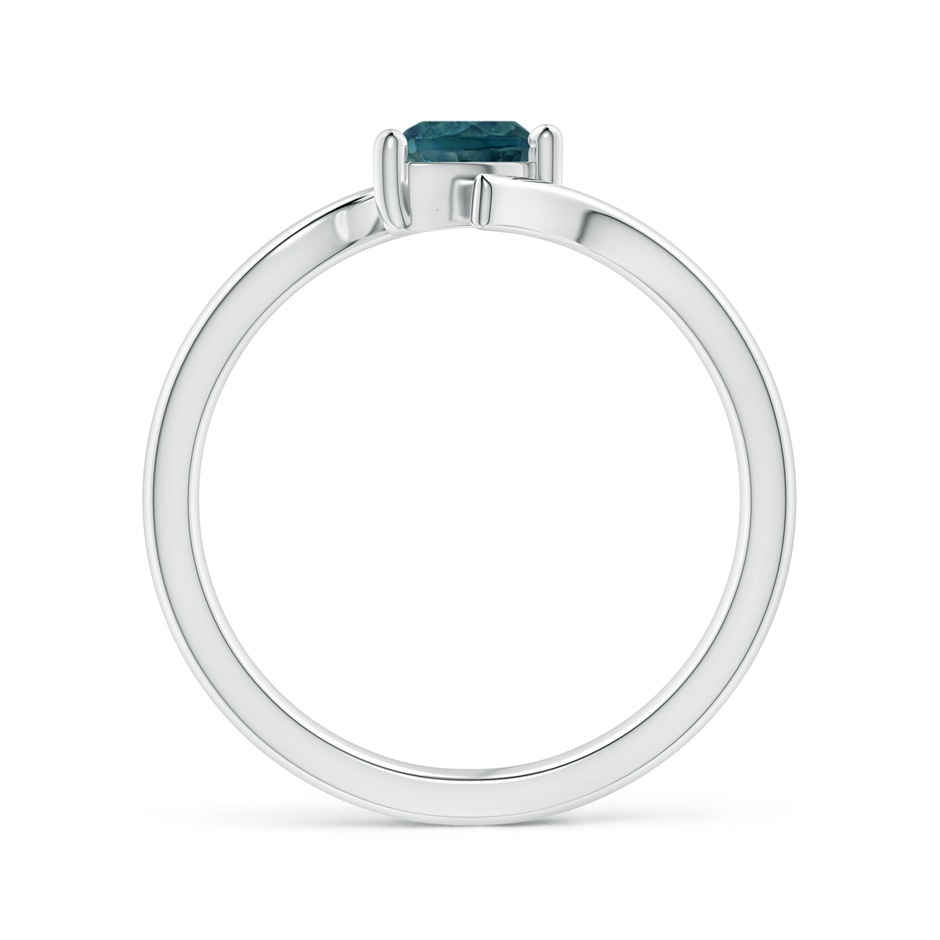 6x4mm AAA Bypass Pear-Shaped Teal Montana Sapphire Ring in P950 Platinum side 1