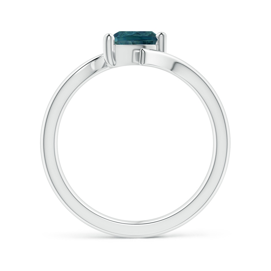 7x5mm AAA Bypass Pear-Shaped Teal Montana Sapphire Ring in White Gold side 1