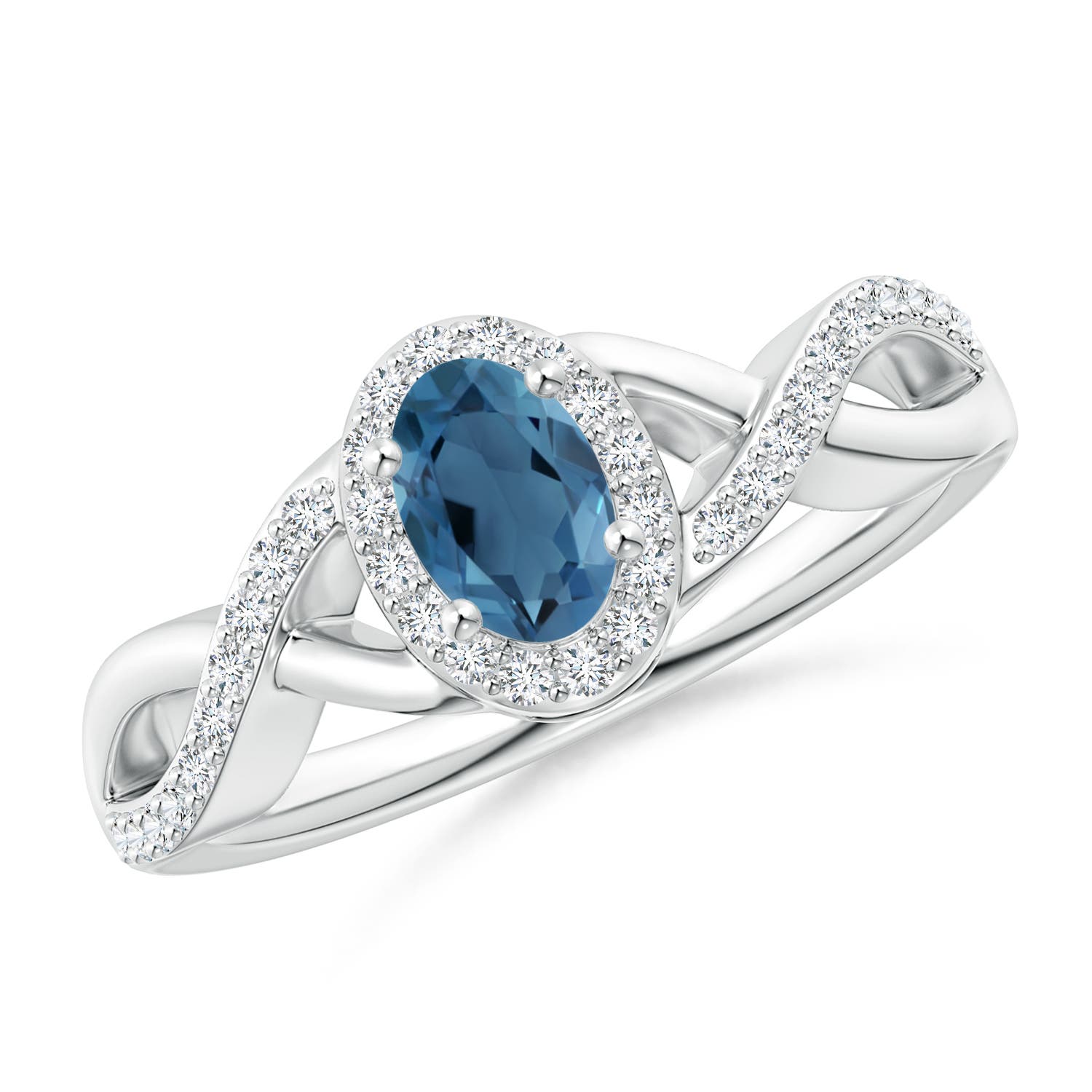 A - London Blue Topaz / 0.76 CT / 14 KT White Gold