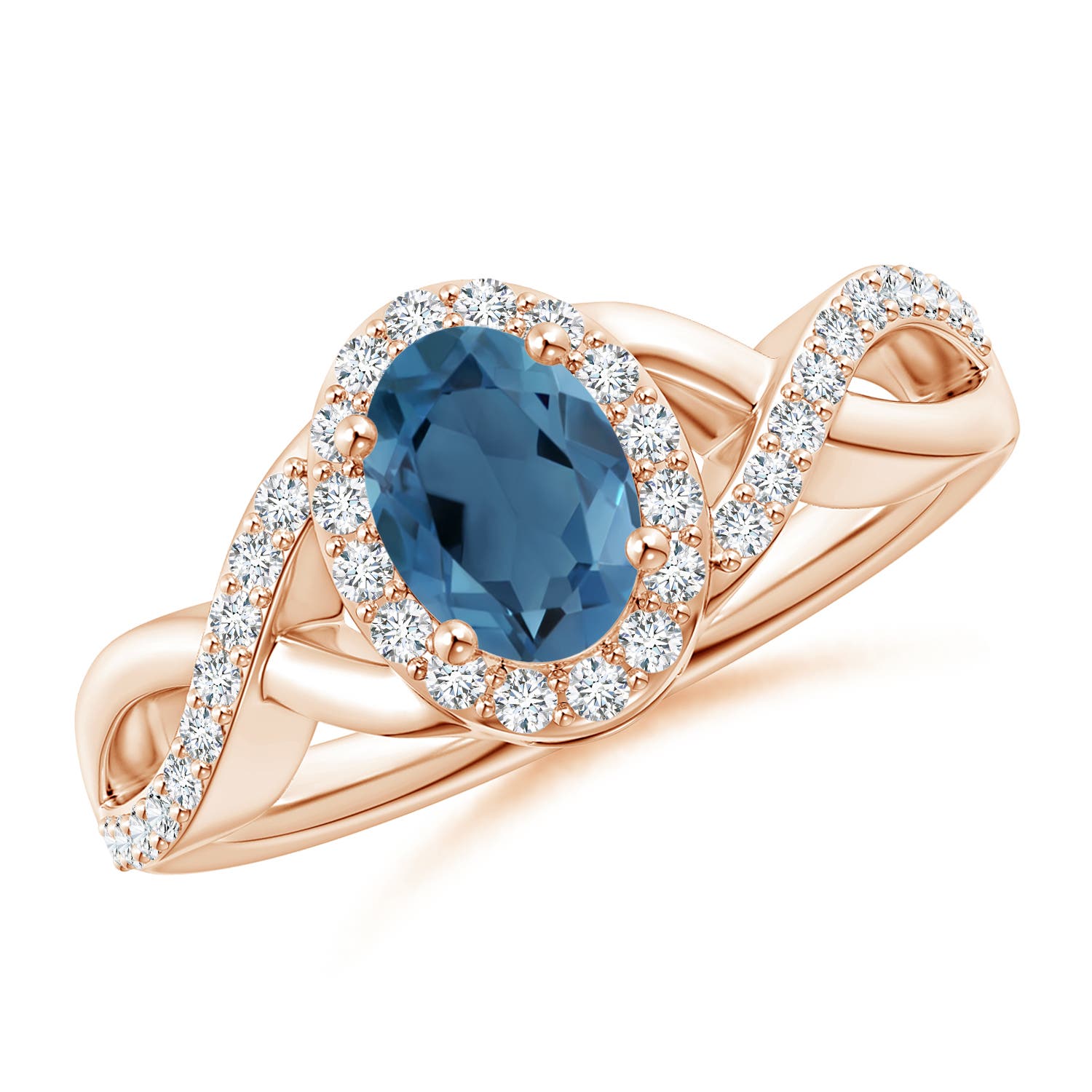 A - London Blue Topaz / 1.24 CT / 14 KT Rose Gold