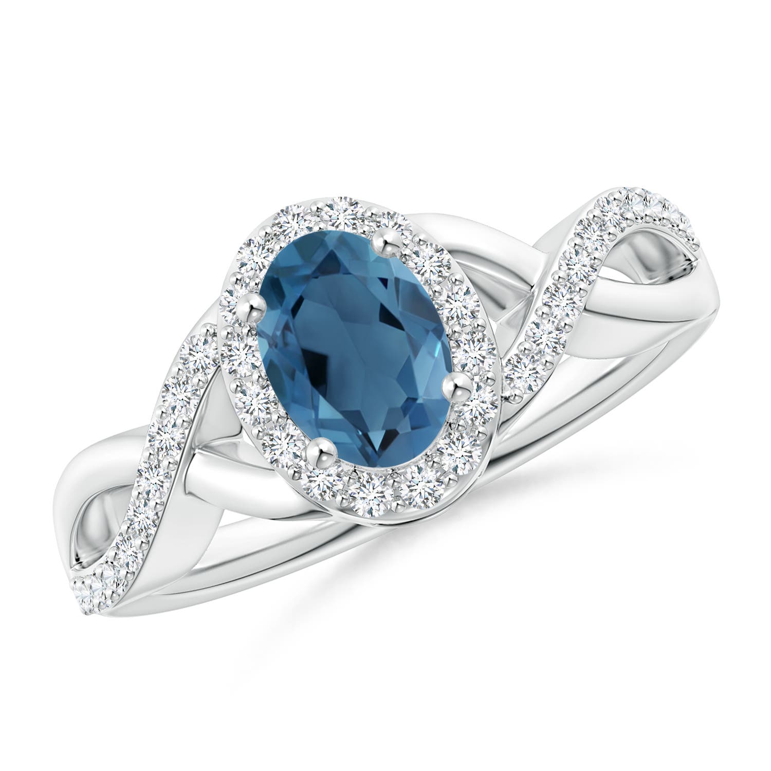 A - London Blue Topaz / 1.24 CT / 14 KT White Gold