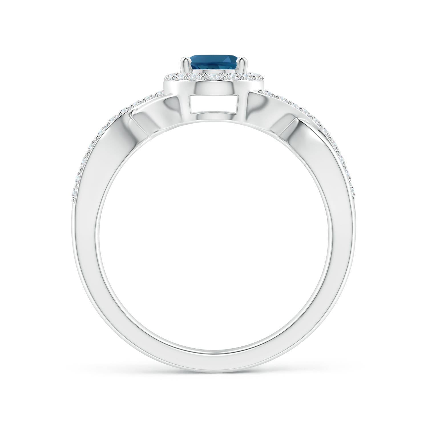 AAA - London Blue Topaz / 1.24 CT / 14 KT White Gold