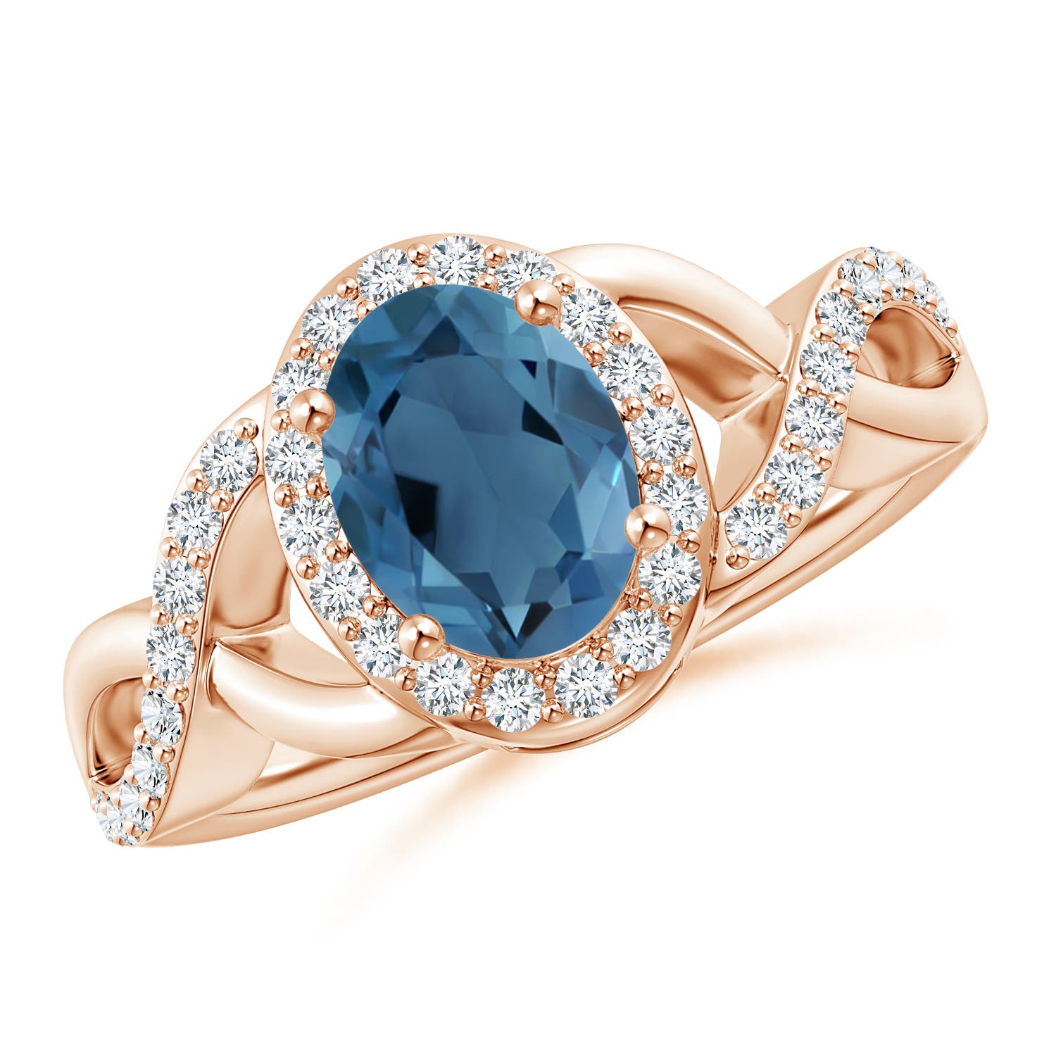 A - London Blue Topaz / 1.86 CT / 14 KT Rose Gold