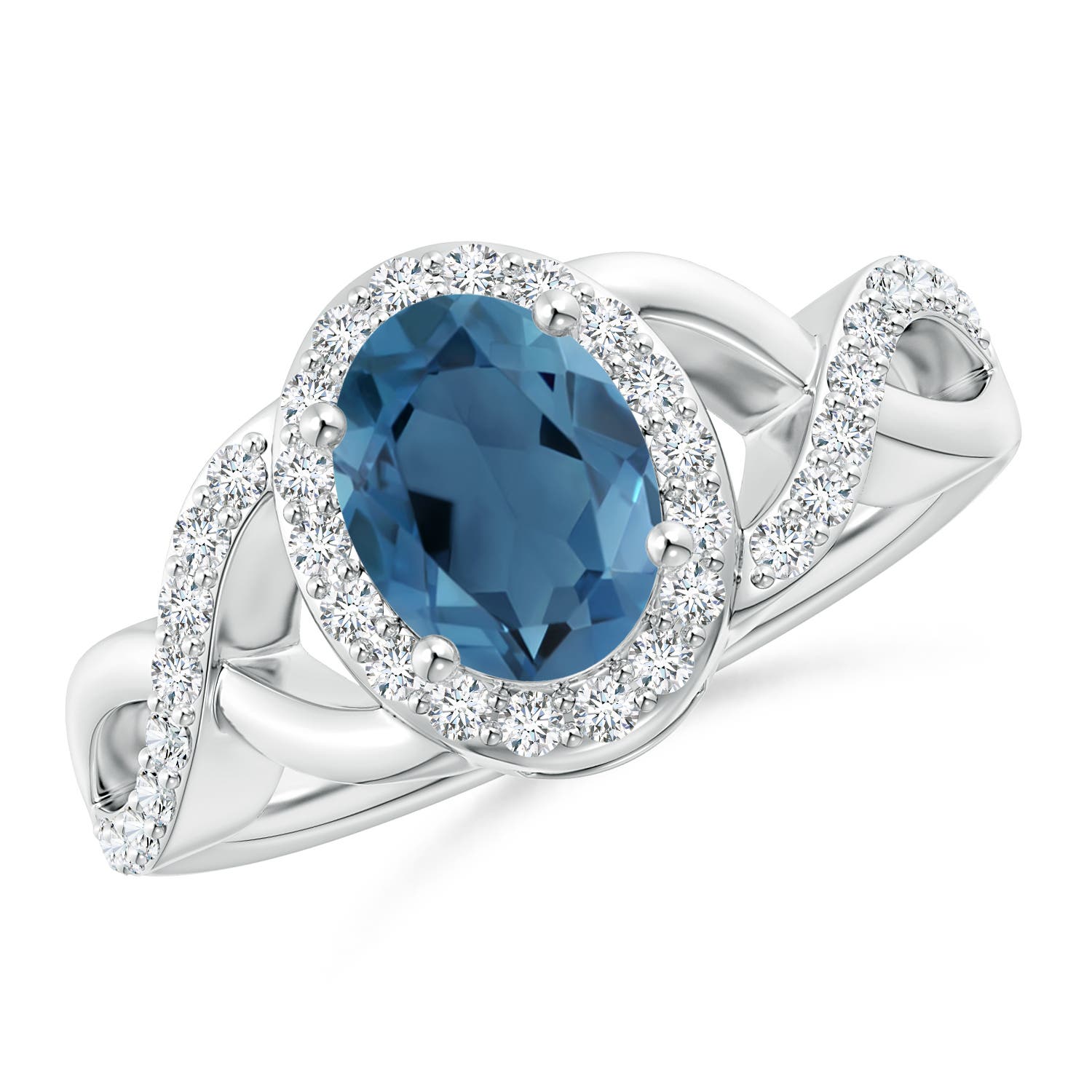 A - London Blue Topaz / 1.86 CT / 14 KT White Gold