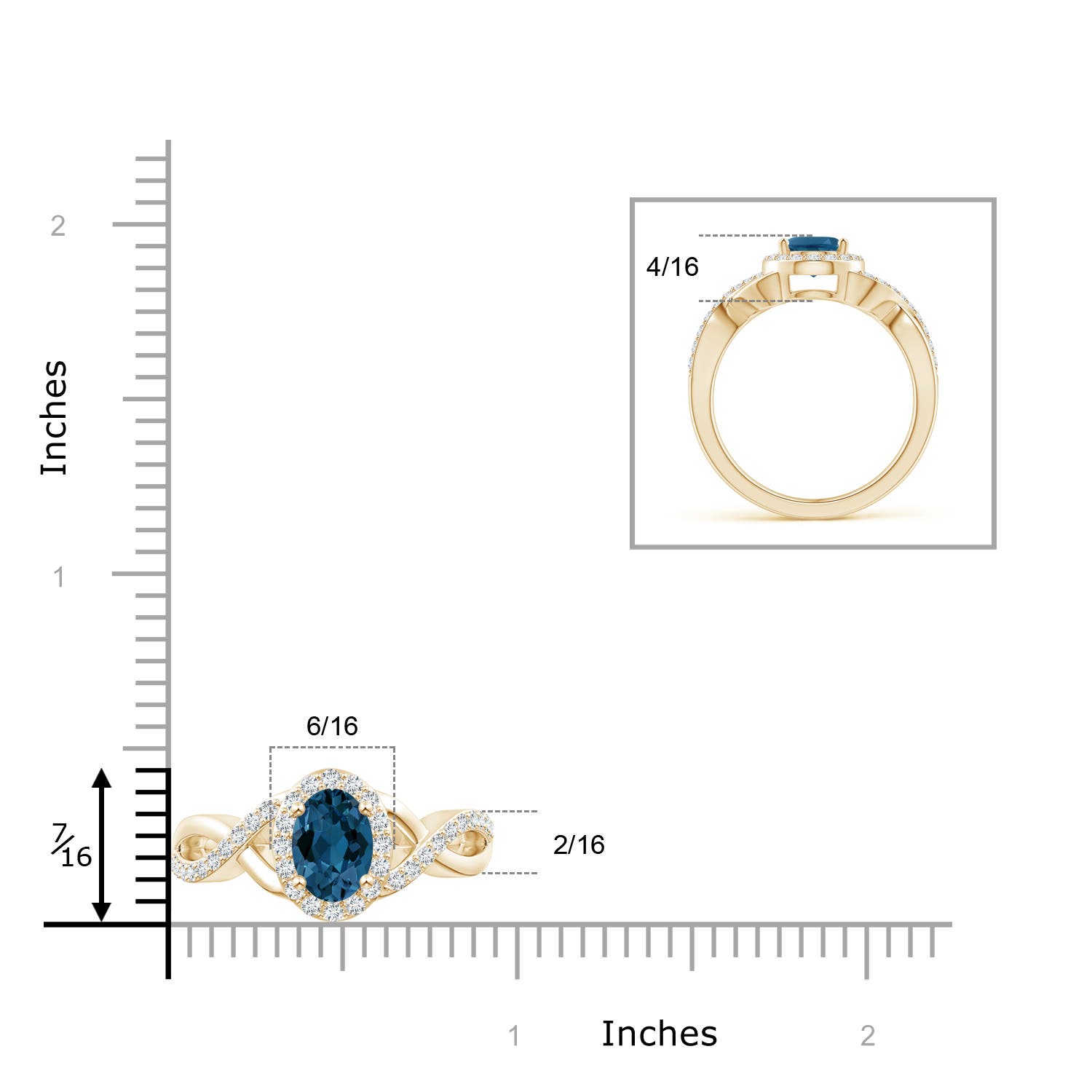 AAA - London Blue Topaz / 1.86 CT / 14 KT Yellow Gold